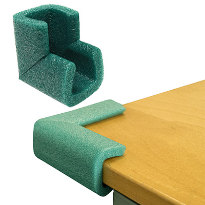 24 x U Foam Corner Protectors Size 45-60mm - Jiffy Ocean Green